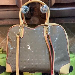 Arcadia Gray and Tan Crossbody Bag